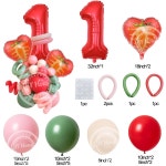 셀프프로포즈 31 개/대 를 1 9 번호 풍선과 녹색 빨간색 풍선 타워 여름 생일 장식 하 : 두로라인