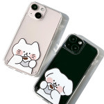 젤리 호빵 귀여운 댕냥이 커플 우정 투명케이스 탱크범퍼 아이폰16 프로 맥스 : 아이엠스튜디오