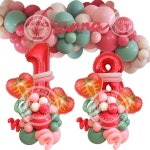 셀프프로포즈 31 개/대 를 1 9 번호 풍선과 녹색 빨간색 풍선 타워 여름 생일 장식 하 : 두로라인