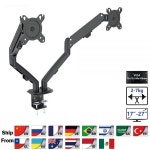 듀얼 암 모니터 스탠드 거치대 Hyvarwey G08 24 13 ~ 27 인치 LCD 화면 용 마운트 브래킷 회전 틸트 조정 2 데스크 : GJ쇼핑