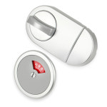 큐비클 화장실 사용중표시 잠금쇠 레버형 B-420 실버 : 철물백화점