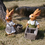 정원소품 정원꾸미기 수레 바구니 남자토끼 동물조형물 : 호르투스 가든