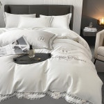 호텔침구 가벼운 고급 유럽 4 피스 세트 면 순수 하이 엔드 수 놓은 이불 커버 침대 시트 호텔 스타일 침구 : 모두다파러