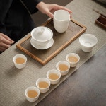 개완 다기잔 양지옥 백자 다도세트 개완배 찻주전자 다도용품 선물세트 : 차의 정원