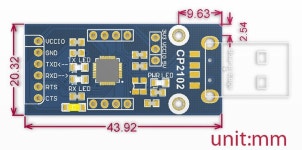 CP2102 USB To UART Module, USB Type A Connector[A00057919] : 제이디넷1000