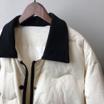 2022년 겨울 신작 여성용 재킷 퍼 화이트 오리 다운 경량 패딩 세련된 옷깃 열 코트 따뜻한 의류 h9909 : 다댄다