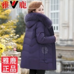 겨울코트 압록 중년 및 노인 다운 재킷 여성 겨울 중간 길이 할머니 옷 어머니의 두꺼운 코트 : 마구마구요