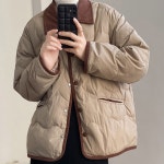 2022년 겨울 신작 여성용 재킷 퍼 화이트 오리 다운 경량 패딩 세련된 옷깃 열 코트 따뜻한 의류 h9909 : 다댄다