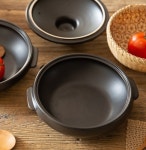 피어몰 이천도자기 모던 내열 원형 전골냄비 도자기 양수 찌개 뚝배기 : 피어몰