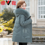 겨울코트 압록 중년 및 노인 다운 재킷 여성 겨울 중간 길이 할머니 옷 어머니의 두꺼운 코트 : 마구마구요