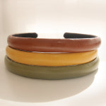 제이로렌 여성 포인트 가죽 슬림 비비드 레더 데일리 패션 헤어밴드 : 제이로렌