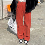 비비드 여자 코듀로이 컬러 골덴 바지 비죠 와이드팬츠 : 모어룸 주식회사