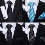 Top grade 8 cm Silk Tie Hanky Cufflink Set For Men Cravats Necktie Geometric Red Blue[A00096454] : 제이디넷1000