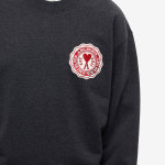 아미 남성 하트 뱃지 자수로고 오버사이즈 맨투맨 앤트러사이트 USW011 739 020 : 더그란데