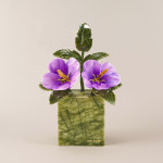 아토제이드 천연 옥꽃 무궁화 2송이 트로피 퍼플 / 옥화 감사패 기념패 골프패 상패 공로패 : 아토제이드