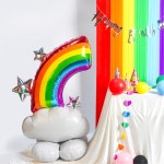 대형 무지개풍선 레인보우 에어벌룬 장식 생일 연출 생신 기념일 파티룸 셀프백일 : 이지마마