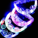 행사 LED 탬버린 15cm 노래방 신나는 공연 응원 축제 파티 : 이지마마