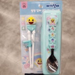 핑크퐁 아기상어 별별 입체 교정젓가락세트 숟가락 케이스 3종 세트 36개월이상 사용 키즈 주니어 연습용 에디슨젓가락 어린이집 단체선물... 