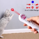 6 in 1 usb 애완 동물 led 1 mw 레이저 고양이 레이저 변환 패턴 충전식 장난감 대화 형 밝은 애니메이션 포인터 라이트 펜 장난감 : 씨유2