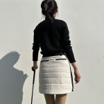 로로얼로이 여성 골프 패딩 스커트 사이드포인트 패딩치마 겨울 골프웨어 : 로로얼로이