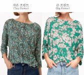 보트넥 피치기모 라글란 플라워프린트 니트(부드러운 겉기모 가오리핏) 제이아이앤 : JAYiANNE