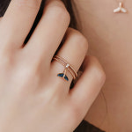 14K 18K 벨루가 고래꼬리 반지 행운 딸랑이 링 : 준주얼리