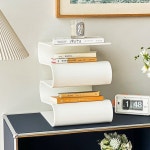 책진열대 잡지꽂이 크리 에이 티브 아크릴 잡지 랙 현대적인 미니멀리스트 S 자형 그물 레드 책 및 신문 호텔 침대 옆 테이블 거실 사이드 : 퍼니치드