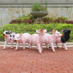 야외 인테리어 정원 조각상 동물 대형 농가 축산 공장 안뜰 잔디 장식 돼지 D 66 : 모여라샵