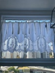고급 화이트 프렌치 린넨 자수 수입 80x210cm 바란스 주방창문 커튼 : 베티하우스