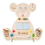[TOYNPLAY]  유럽 직수입 OEM 유아 발도르프 교구 Busy Bear  다기능 감각 발달놀이 원목 교구 : 토이앤플레이