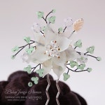 꽃내음 뒤꽂이 - 연그린 한복노리개 비녀 뒤꽂이 머리장식 악세사리 : 비단장이