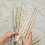 캔들 실리콘 몰드 양초만들기 귀여운 지방 긴 막대 나선형 pc 양초 금형 기하학 양초 만들기 수지 비누 초콜릿 금형 선물 공예 용품 홈 장식... 