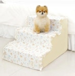 강아지 고양이 스펀지 계단 발판 스텝 이츠독 오가닉 허니베베 3단 스텝 - 옐로우 M : 펫아지트