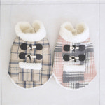 강아지옷 체크 떡볶이코트 양털 조끼 떡코 겨울 애견의류 S : 앙클로젯