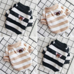 깜찍한 강아지 스트라이프 후리스 맨투맨 티셔츠 겨울옷 S M L XL 2XL 무료배송 : DaDaSHOP