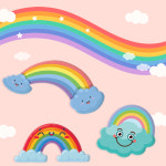 [방염원단] 무지개 조각 벽쿠션 벽매트 유치원 어린이집 놀이방 키즈카페 : DS쿠션