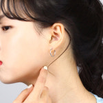 16mm 슬림 컷팅 원터치링귀걸이 H1431 : 쥬얼리팜므파탈
