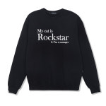 조거쉬 락스타 마이캣 맨투맨 스웻셔츠 크루넥 My cat is Rockstar 블랙 : 찬스클로딩