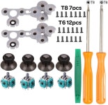 조이콘 프로콘  Xbox One 수리 키트 컨트롤러 3D 아날로그 센서 모듈 및 썸 스틱 전도성 고무 버튼 D 패드 T8 T6 나사 Torx 스크루 드라이버... 