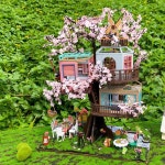 크리스마스리스 전나무 크리스마스오너먼트  DIY 나무 3D 모델 인형집 체리 아래 드림 캐슬 에어 빅 빌라 완구 어린이용 크리스마스 선물... 