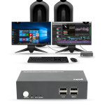 4K HDMI KVM 스위치 2:1 듀얼모니터 키보드 마우스 공유기 선택기 H7402KVMS-D : 정품판매점 디앤에스티