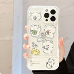 아이폰14 프로 케이스 곰돌이 접이식 거치대 투명 젤리 케이스 : 하이앤팜