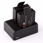 카메라배터리 새로운 원래 4pcs SJCAM sj4000 배터리  sj 4000 5000 6000 듀얼 USB 충전기 sj5000 sj6000 sj7000 SJ8000 카메라... 