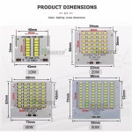 테리어조명 앵두전구 B 5PC LED PCB 투광 조명 Plate10W 20W 30W 50W 100W SMD 5730 알루미늄 방열판 광원 야외 램프 패널 교체 DIY... 