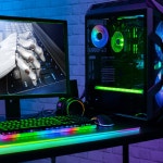 PC방 게임방 인테리어 LED 키보드 마우스 일체형 롱 패드 : 정사장몰