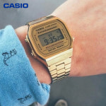카시오 전자시계 레트로 시리즈 금장 A-168WG-9WDF : 골드타임