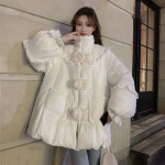 두꺼운 열 코트 흰색 퀼트 재킷 2022 새로운 다운 코튼 코트 겨울 여성 캐주얼 파카 스노우 코트 여성 탑 : 머니팝