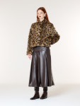 LEOPARD ECO-FUR SHORT COAT(BROWN) : THE STUDIO K