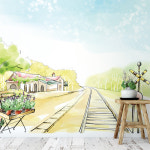 SM41 (풍경그림 수채화 유화 나무 숲 사진 인테리어 거실 안방 포인트 뮤럴벽지) : 림피드벽지