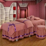 마사지용 침구 세트 5 개 스파 베드 스커트 베개 커버 스툴 이불 얼굴 : 서현5 수정